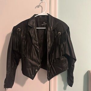 100% Leather Fringe Jacket